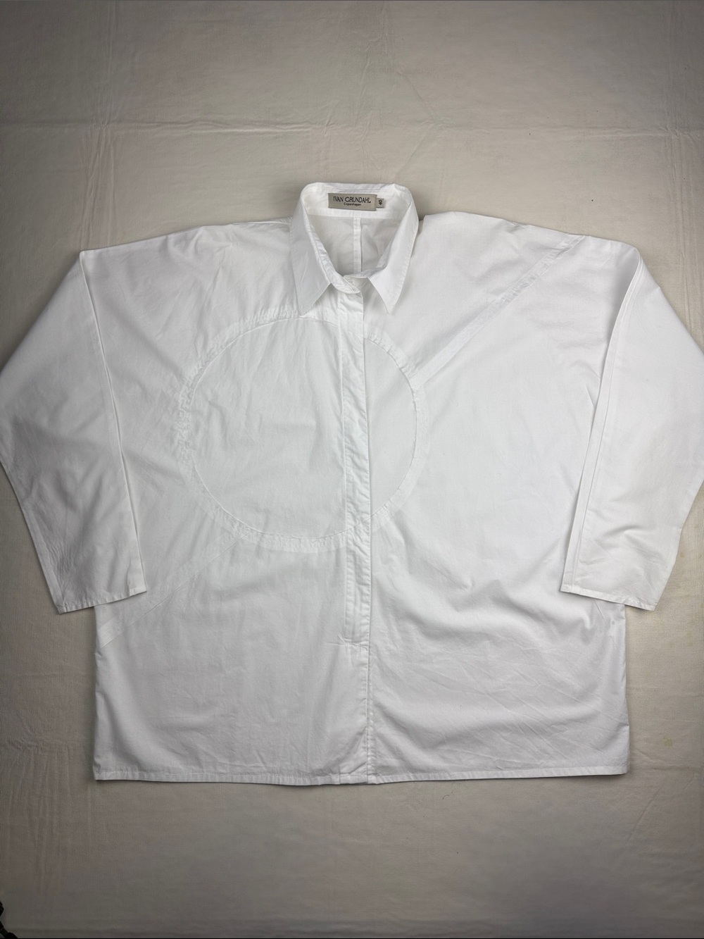 Ivan Grundahl Copenhagen Architectural Circle Stitch Oversized Zipper Shirt 40